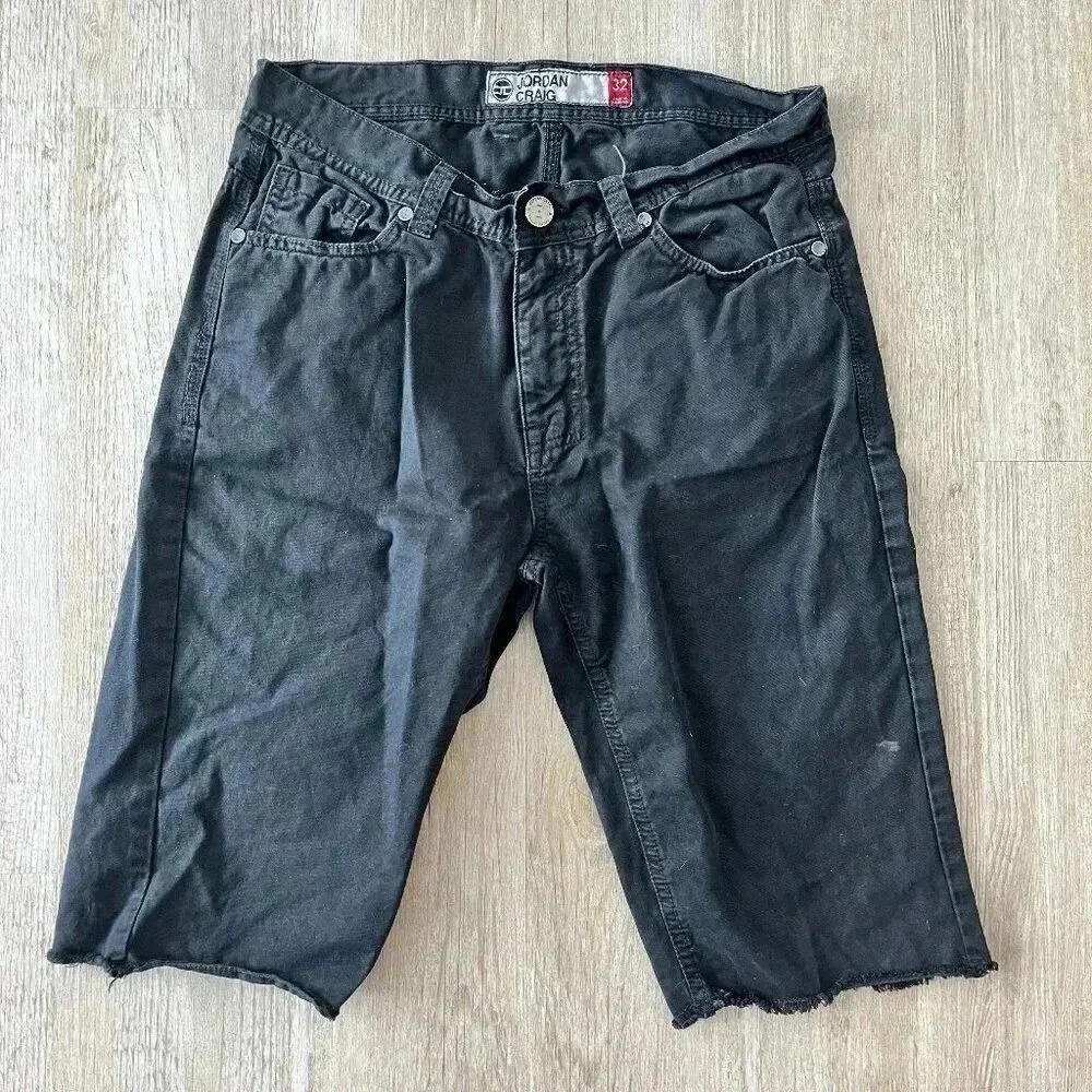 Mens Jordan Craig Black Jean Shorts - 32